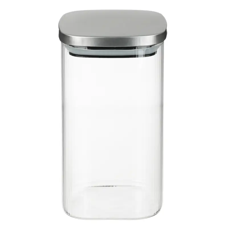VETTA Рельеф Банка для хранения с металлической крышкой 1400мл, 18х10см, стекло