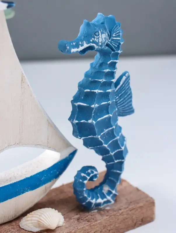 Сувенир интерьерный "Морской конёк и парусник" 4х14х17,5 см