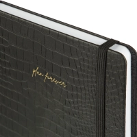 Ежедневник недатированный черный, рептилия, А5 136 л., ATTACHE