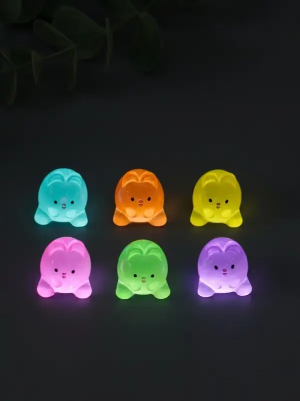 Сувенир эпоксидная смола флюоресцентный Сувенир эпоксидная смола флюоресцентный "Зайчики" набор 6 шт 1,7х1,8х2 см