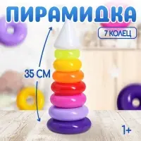 Пирамидка детская, 7 колец, с конусом № 2