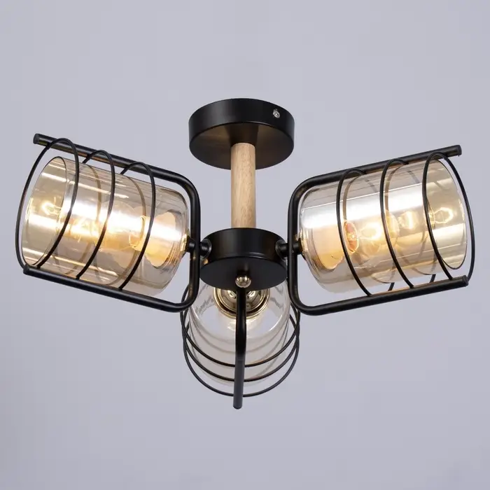 Светильник потолочный BayerLux &laquo;Моана&raquo;, 3&times;Е27 40 Вт, чёрный, 43&times;43&times;21 см