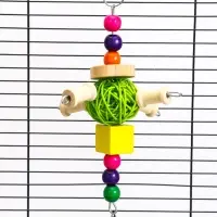 Игрушка для птиц "Деревяшка", 22 х 9 см, микс цветов