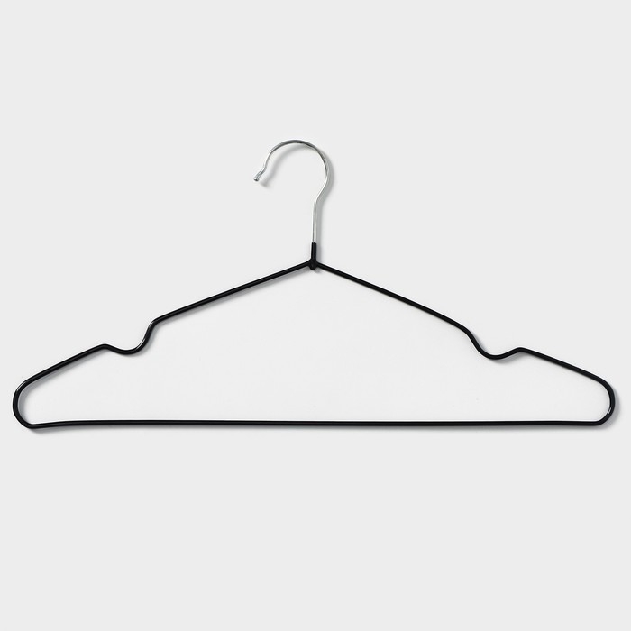 Плечики - вешалки для одежды Доляна, 40×20 см, 10 шт, антискользящее покрытие, цвет чёрный Плечики - вешалки для одежды Доляна, 40×20 см, 10 шт, антискользящее покрытие, цвет чёрный