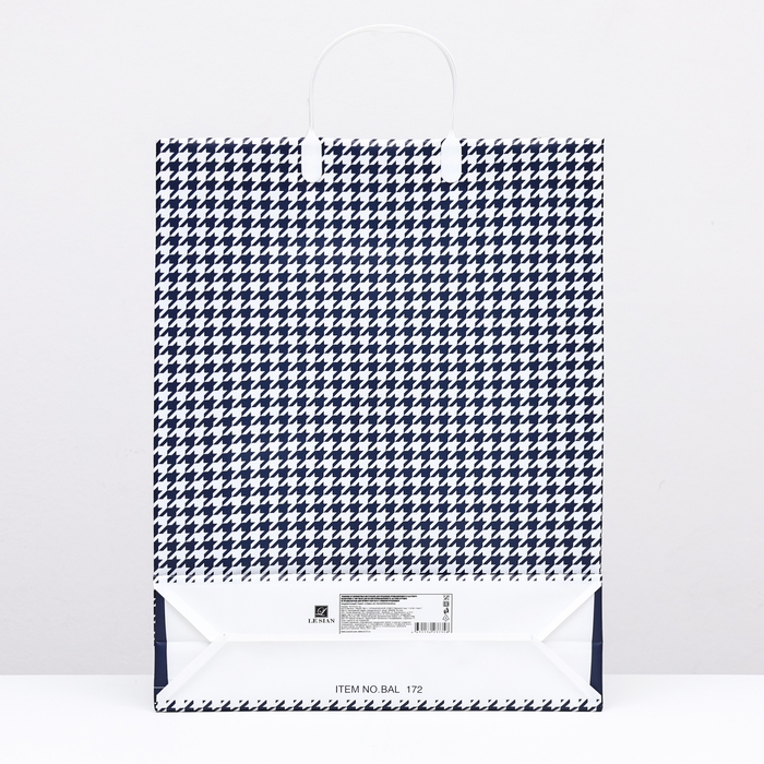 Пакет  Пакет "Синяя клетка", мягкий пластик, 41 x 32 см, 120 мкм