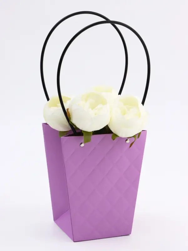 Сумка для цветов тиснение &laquo;МИКС&raquo; влагостойкая, 17&times;17 - 11.5&times;11.5 - 20 см