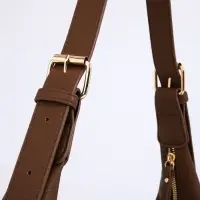 Сумка женская багет на молнии, 32&times;13&times;17 см, светло-коричневая