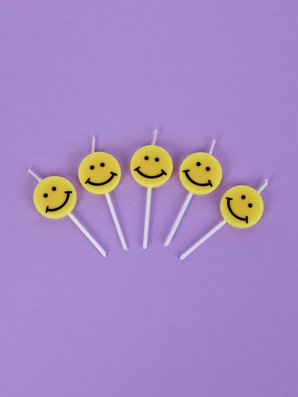 Свечи для торта  Свечи для торта "Смайл", 5 шт, желтые
