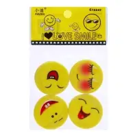 Набор ластиков фигурных Calligrata &laquo;Смайлы&raquo;, 4 штуки, в блистере, МИКС