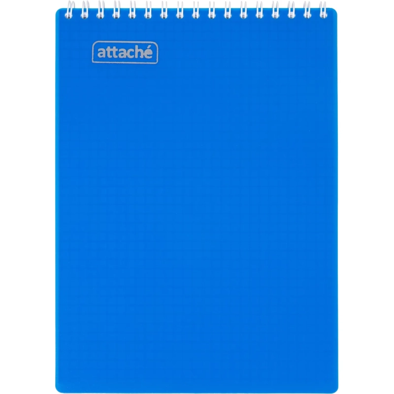 Блокнот на спирали А5 80л  Attache клетка, обложка Plastic