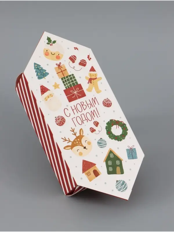 Коробка - конфета подарочная &laquo;С Новым годом&raquo;, 14&times;22&times;8 см, самосборная