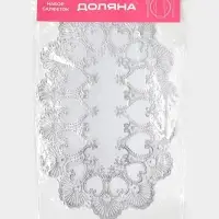 Салфетки сервировочные на стол &laquo;Доляна. Листья&raquo;, 46&times;30 см, 4 шт., ПВХ, серебряные
