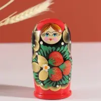 Матрёшка дерево &laquo;Наташа&raquo;, красная, 5-кукольная, 12 см