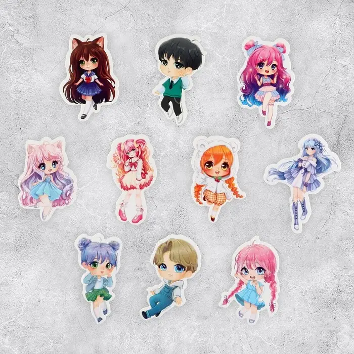 Наклейки-стикеры, набор «Аниме», 5×5 см