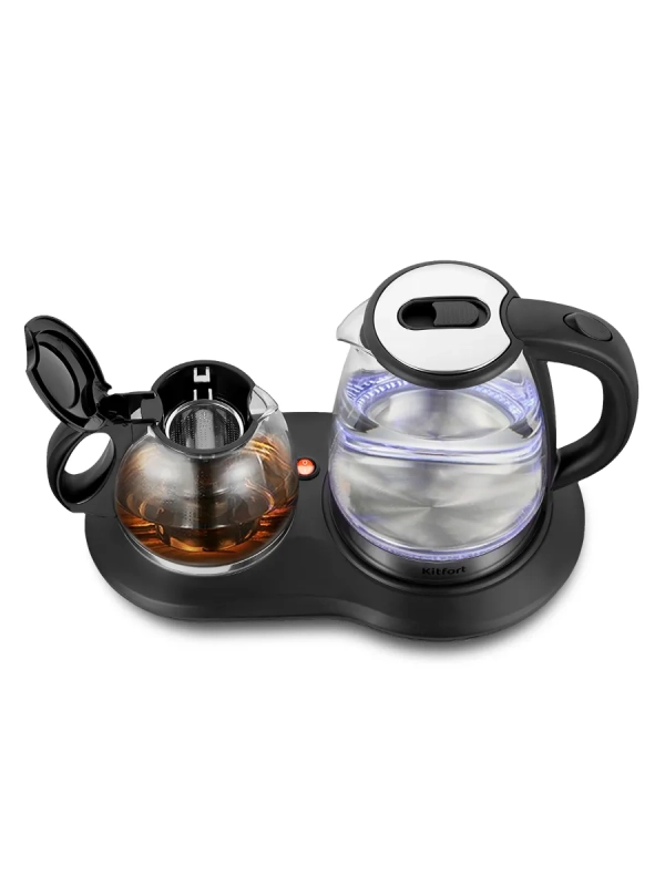 Чайный набор стеклянный чайник, заварник КТ-6733 2 л+1,2 л Чайный набор стеклянный чайник, заварник КТ-6733 2 л+1,2 л