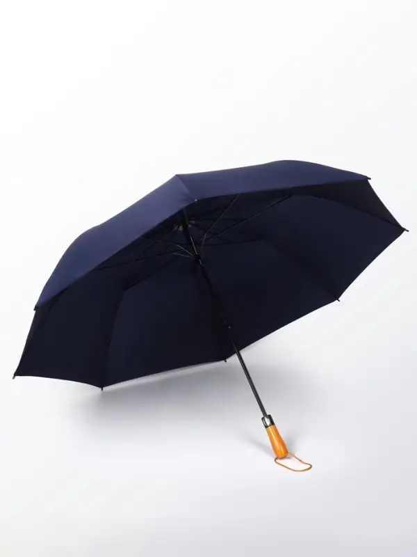 Зонт полуавтоматический &laquo;Однотонный&raquo;, эпонж, 3 сложения, 8 спиц, R=60/70 см, D=120 см, синий