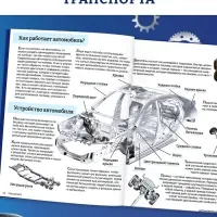 Энциклопедия в твёрдом переплёте "Мир транспорта", 128 страниц.
