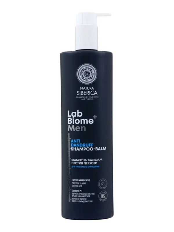 Шампунь‑бальзам против перхоти NS Lab Biome ANTI‑DANDRUFF, для глубокого очищения, для мужчин, 400 мл