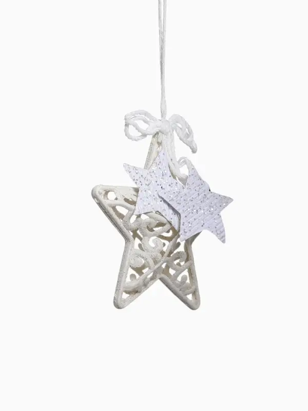 Ёлочная игрушка &laquo;Зимнее волшебство. Звезда в кружевах&raquo; пластик, 10&times;10 см, белый