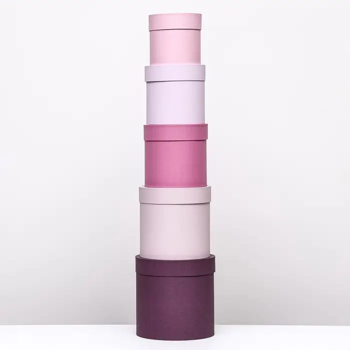 Набор круглых подарочных коробок 5 в 1 &laquo;Весенний&raquo;, 20&times;20 - 11&times;11 см