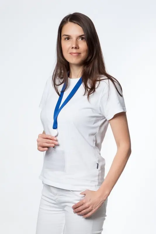 Лента для бейджа с ретрактором Retract, синяя Лента для бейджа с ретрактором Retract, синяя