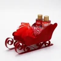 Подарочный набор новогодний в санях: 2 геля для душа, соль для ванны и мочалка, URAL LAB Подарочный набор новогодний в санях: 2 геля для душа, соль для ванны и мочалка, URAL LAB