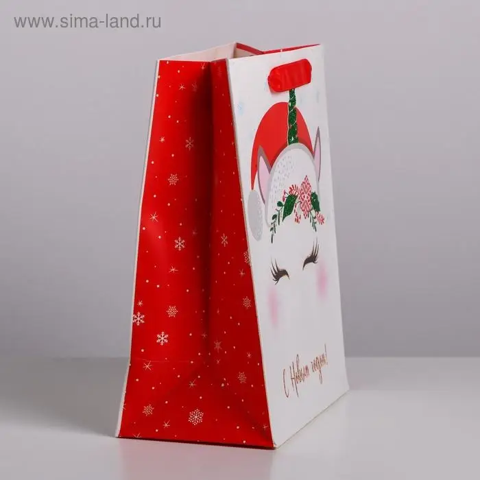 Пакет подарочный новогодний ламинированный «Новогодний единорожка», MS 18 х 23 х 10 см Пакет подарочный новогодний ламинированный «Новогодний единорожка», MS 18 х 23 х 10 см