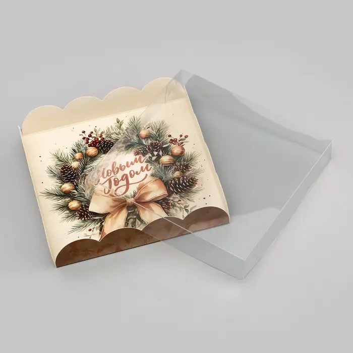 Коробка для печенья, «Исполнения желаний», 15×15×3 см, Новый год Коробка для печенья, «Исполнения желаний», 15×15×3 см, Новый год