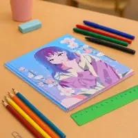 Дневник школьный для 1-4 классов, &laquo;Аниме. Девочка милая&raquo;, твёрдая обложка 7БЦ, матовая ламинация, выборочный лак, 48 листов
