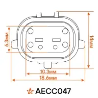 Разъём 2 pin с проводами для датчика кисл. и датчика ABS Daewoo/Chevrolet