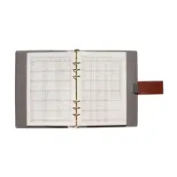 Органайзер на кольцах, А5, с хлястиком, 80л, линия, к/зам, Коричневый