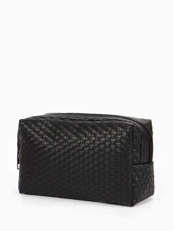 Косметичка дор Плетенка, 16*5*10, отдел на молнии, черный