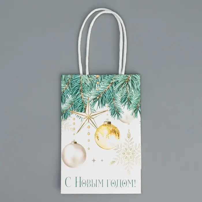 Пакет подарочный новогодний крафтовый «Роскошь Нового года», 15 х 10 х 6 см Пакет подарочный новогодний крафтовый «Роскошь Нового года», 15 х 10 х 6 см