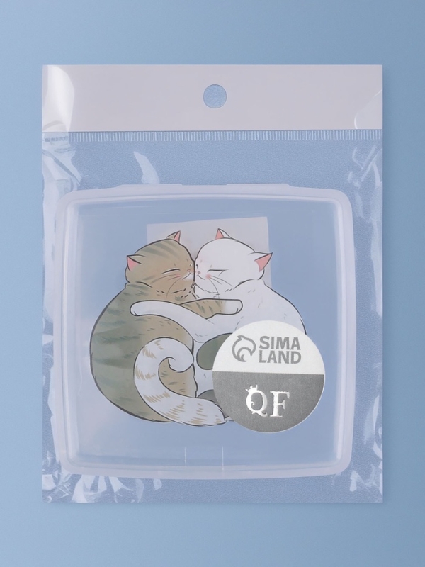 Органайзер для хранения гигиенических принадлежностей «Котики», 9.5×9.5×1.5 см, прозрачный