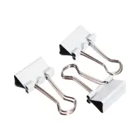 Набор зажимов для бумаг белых 19 мм 25 штук, в пластиковой тубе, TOP Calligrata