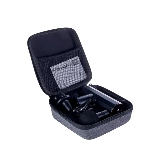 Массажёр для тела Hoco HP50, перкуссионный, 4 режима, 4 насадки, 3200 об/мин, чёрный