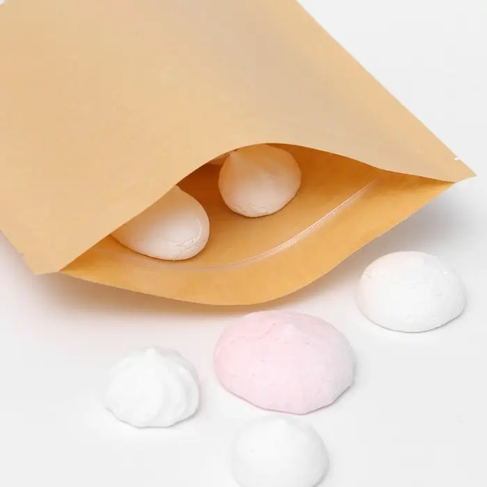 Пакет фасовочный, крафт, зип - лок, с окном, 20(4) х 30 см