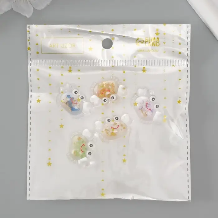 Подвеска для творчества акрил "Морской краб" светится в темноте МИКС 1,9х2,9х1 см