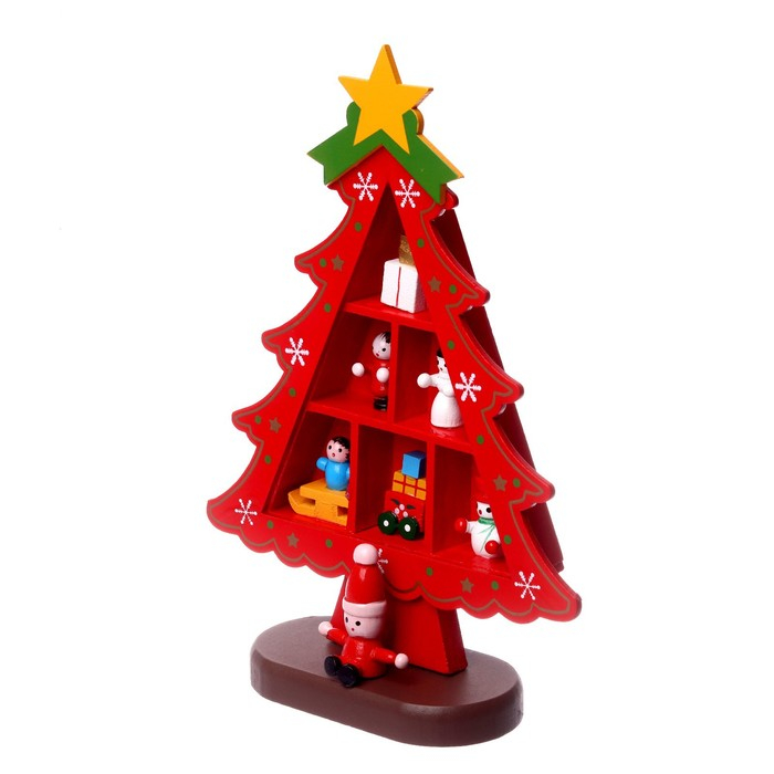 Новогодний сувенир «Ёлка с ячейками под подарки», 14,5 × 19,5 см, красная Новогодний сувенир «Ёлка с ячейками под подарки», 14,5 × 19,5 см, красная