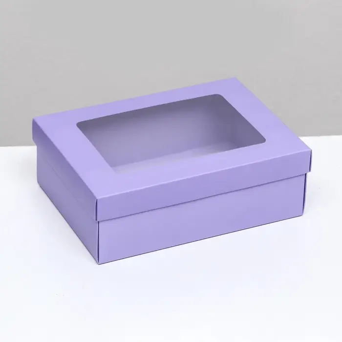 Коробка подарочная складная, упаковка, &laquo;Лавандовая&raquo;, с окном 21&times;15&times;7 см