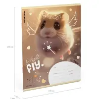 Тетрадь 12 листов в линейку ErichKrause Fluffy, 60 г/м&sup2;, обложка мелованный картон, МИКС