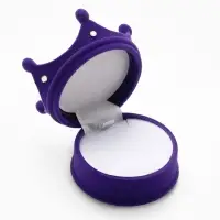 Футляр под серьги, кулон, кольцо &laquo;Корона&raquo;, бархатный, 5.5&times;5.5&times;4.5 см, фиолетовый