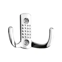 Крючок мебельный ТУНДРА TKD011, двухрожковый, хром, 4 шт