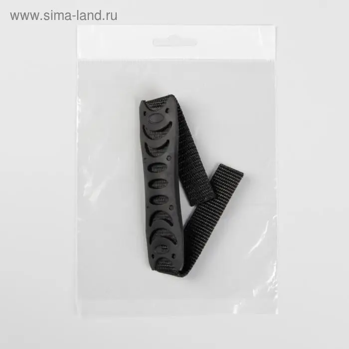 Ручка для сумки плоская, пластик, 12×3 см, на стропе 29 см, чёрная Ручка для сумки плоская, пластик, 12×3 см, на стропе 29 см, чёрная