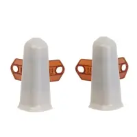 Угол наружный для плинтуса &laquo;Деконика&raquo;, с крепежом, 70 мм, 2 штуки, цвет 002 светло-серый