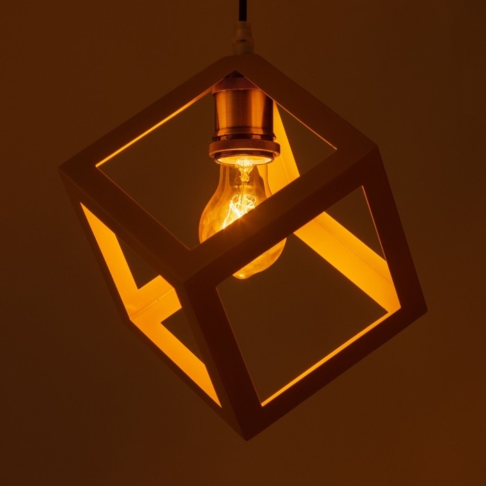 Светильник BayerLux Подвес "Квадрат" 1x40Вт E27 желтый 16х16х18-116 см