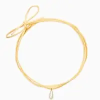 Чокер &laquo;Капля&raquo; жемчужная на шнурке, цвет бело-молочный в золоте, L=134 см