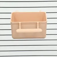 Кормушка для птиц, 8&times;5&times;4.5 см, большая, прямоугольная, в клетку, пластик, бежевая