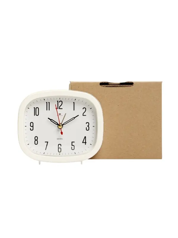 Будильник-часы настольные &laquo;Классика&raquo;, 12.5&times;10.5 см, от батарейки АА, белый