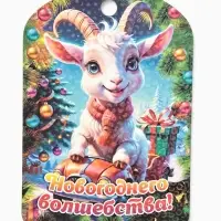 Доска разделочная сувенирная &laquo;Символ года. Новогоднего волшебства!&raquo;, 27.5&times;19.5&times;0.6 см, дерево, разноцветная